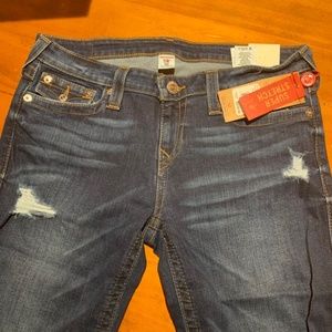 NWT WOMENS DISTRESSED SKINNY JEAN W/ FLAP